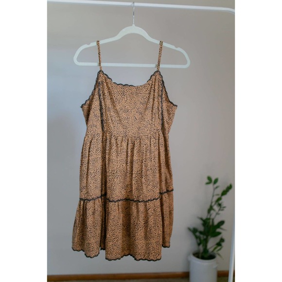 Urban Outfitters Mini Dress Animal/cheetah Print SZ L - Picture 1 of 8